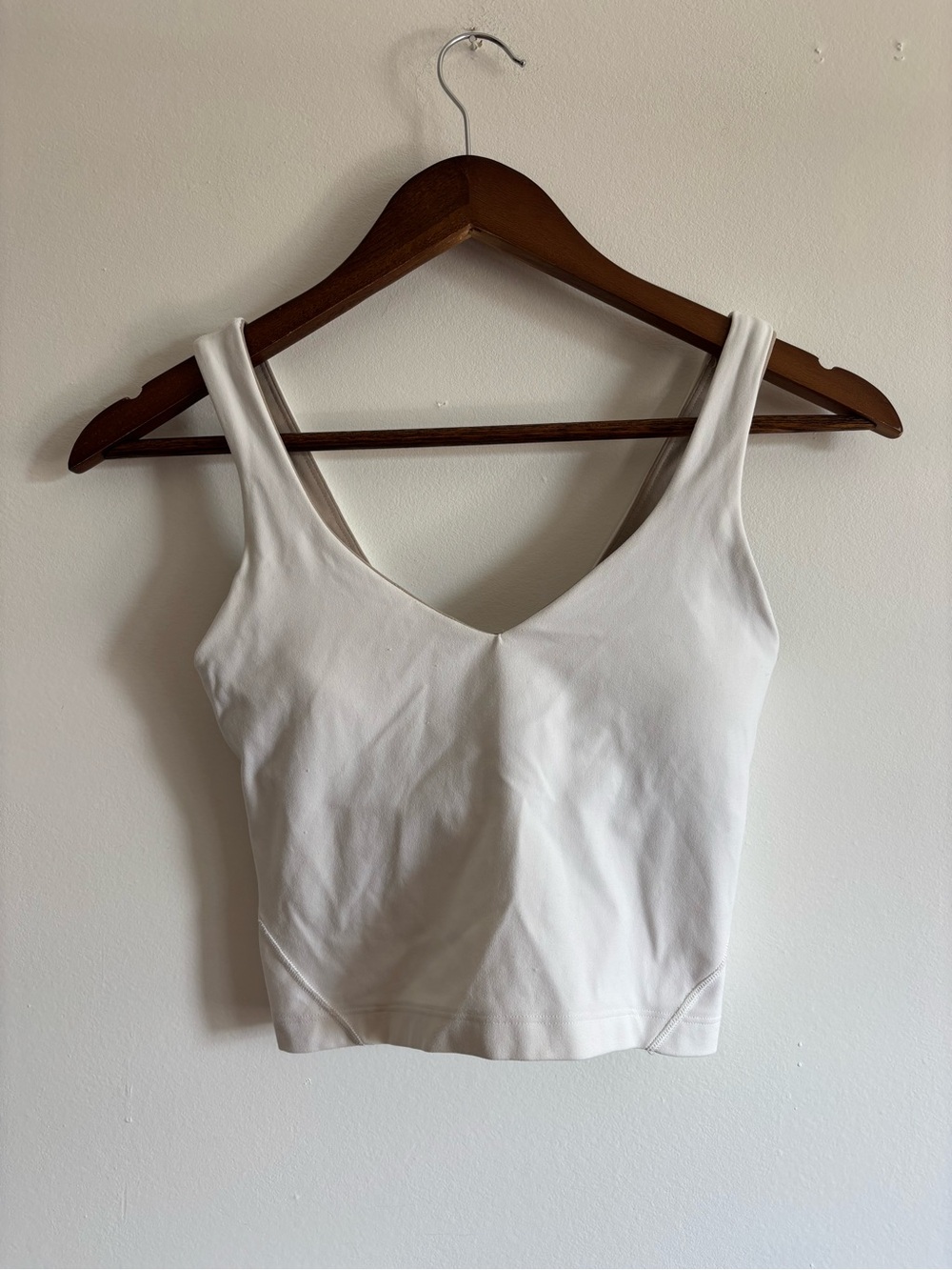 lululemon athletica White V-Neck Cropped Tank